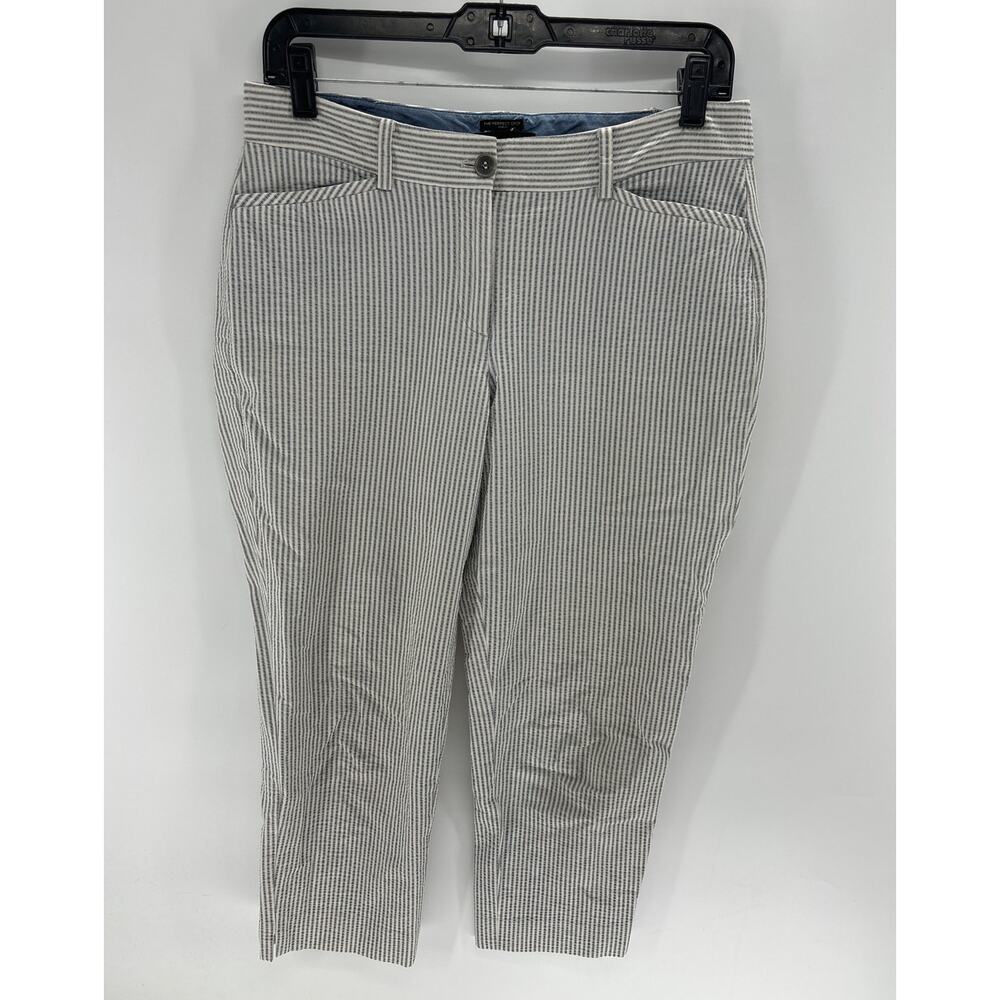 Talbot's The Perfect Crop blue/white seersucker striped pants